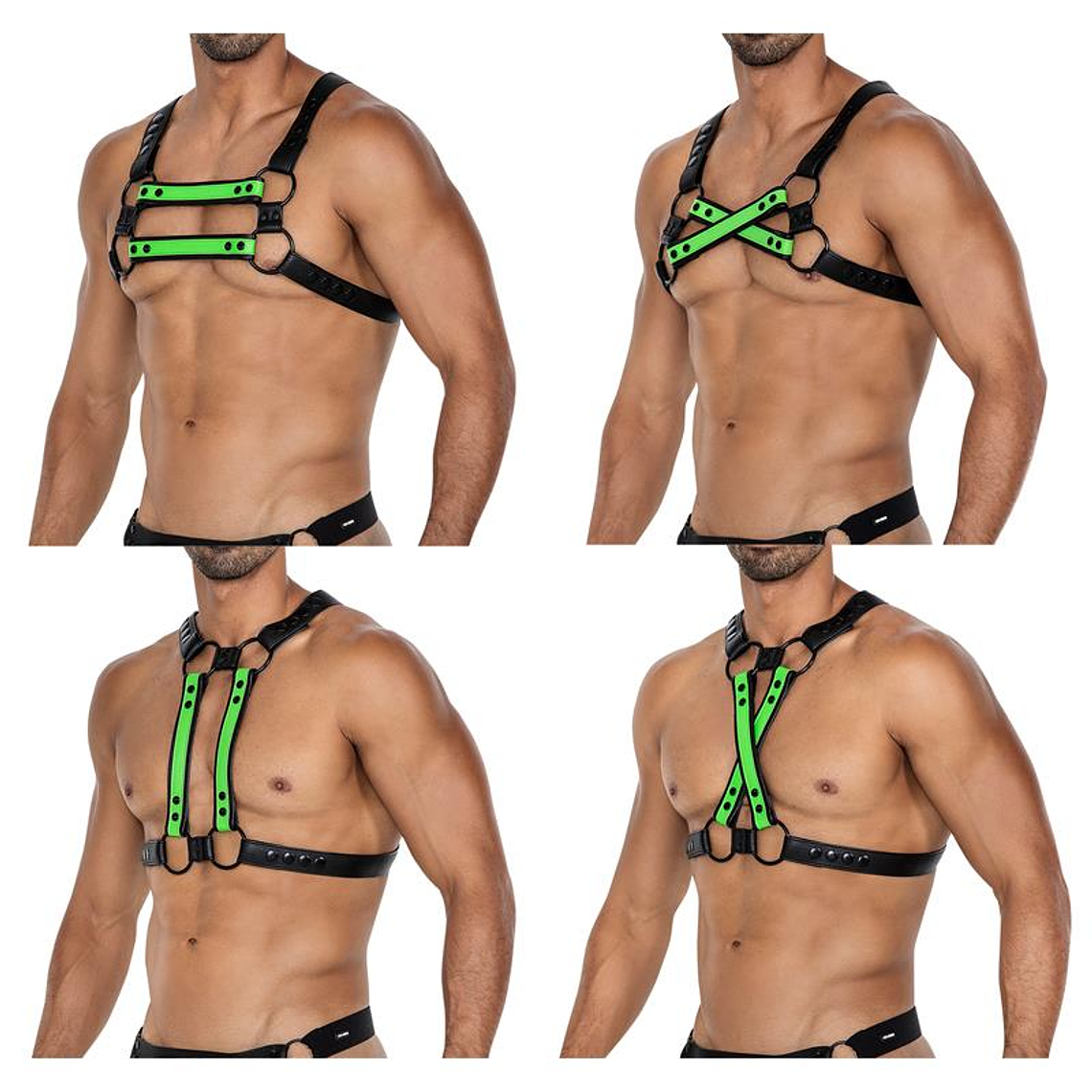 H4RNESS06 Chest Harness 4WAY Blazing Green One Size 1