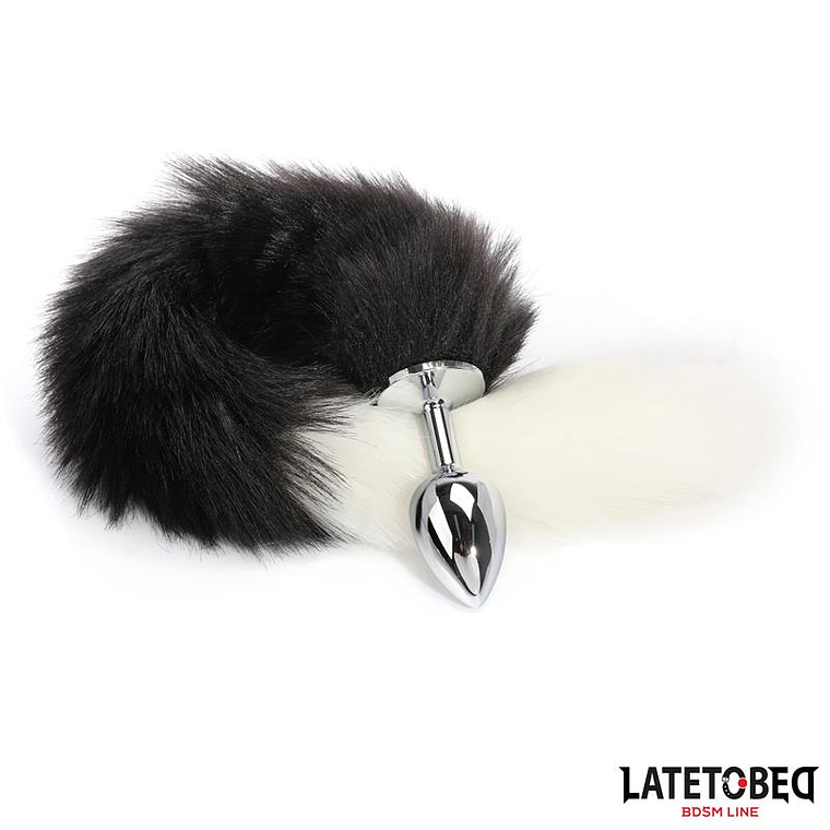 Fox Tail Anal Plug Black and White 40 cm 2