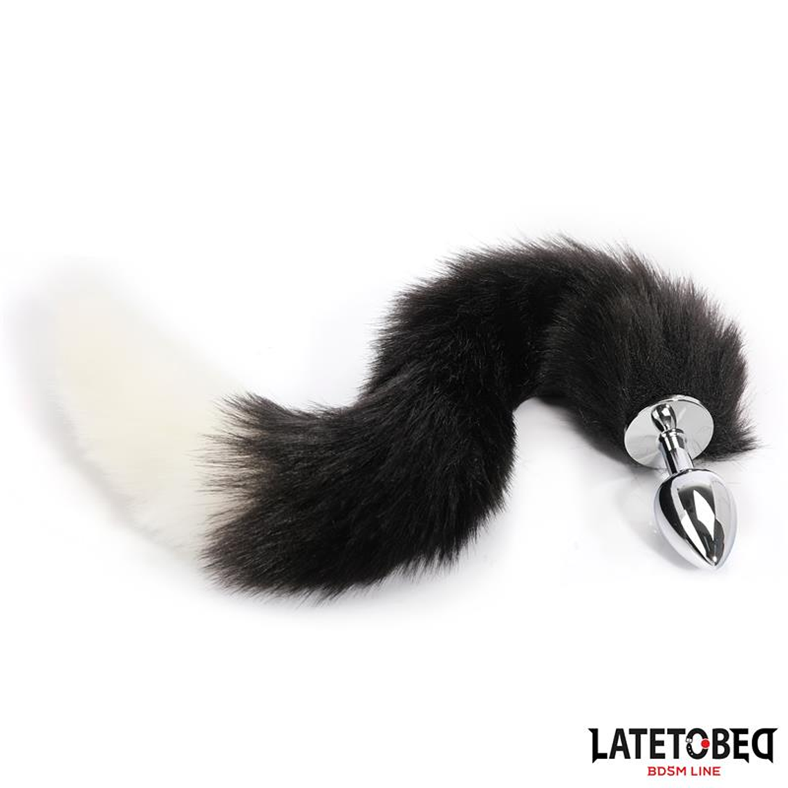 Fox Tail Anal Plug Black and White 40 cm 3