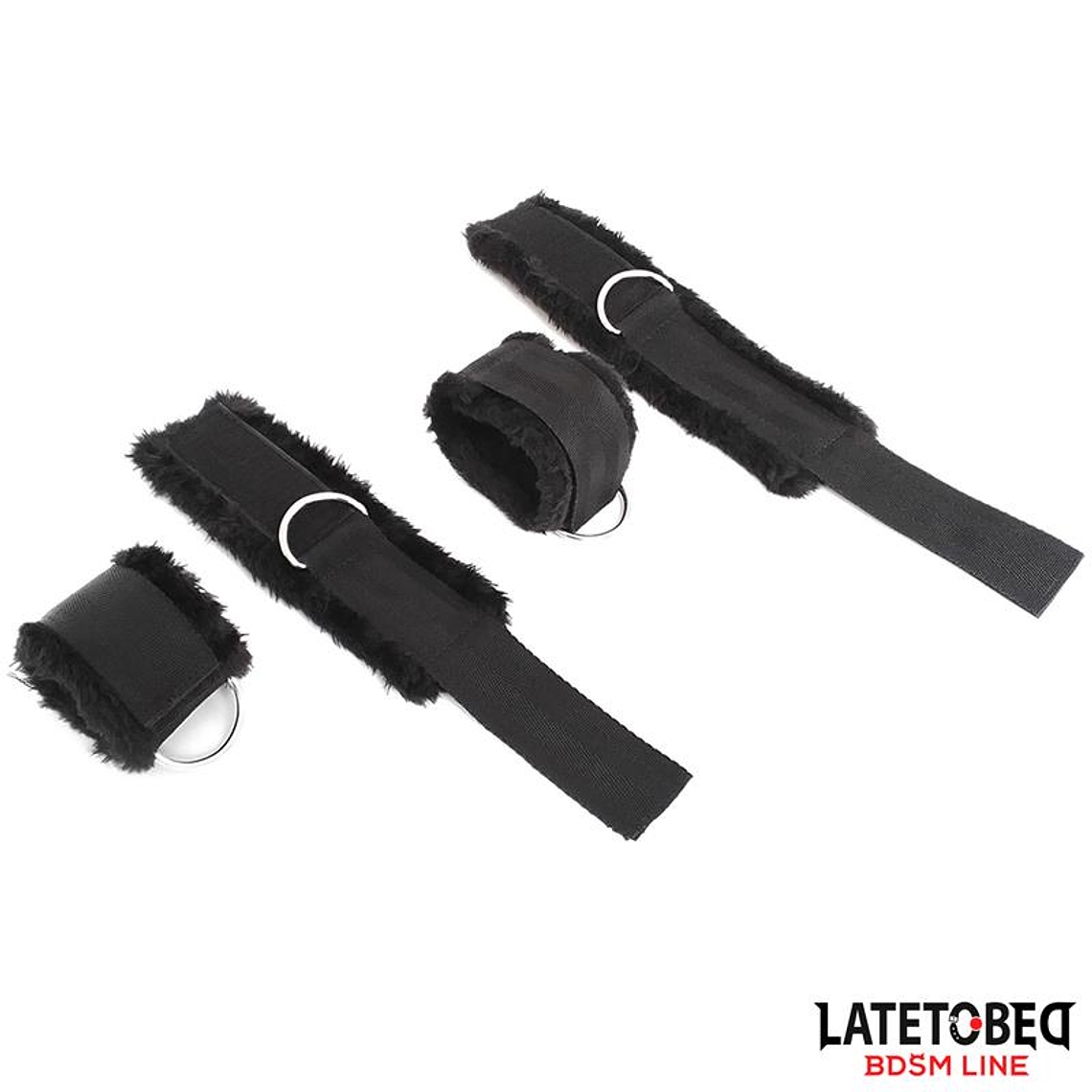 Long Velvet Bed Bondage Restraints Adjustable 4