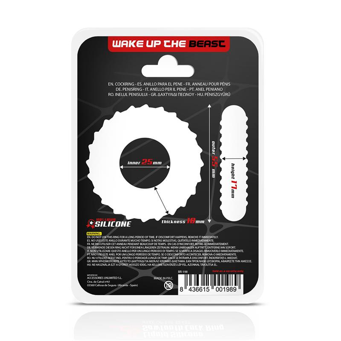 Penis Ring Sawtooth Liquid Silicone 25 mm 4