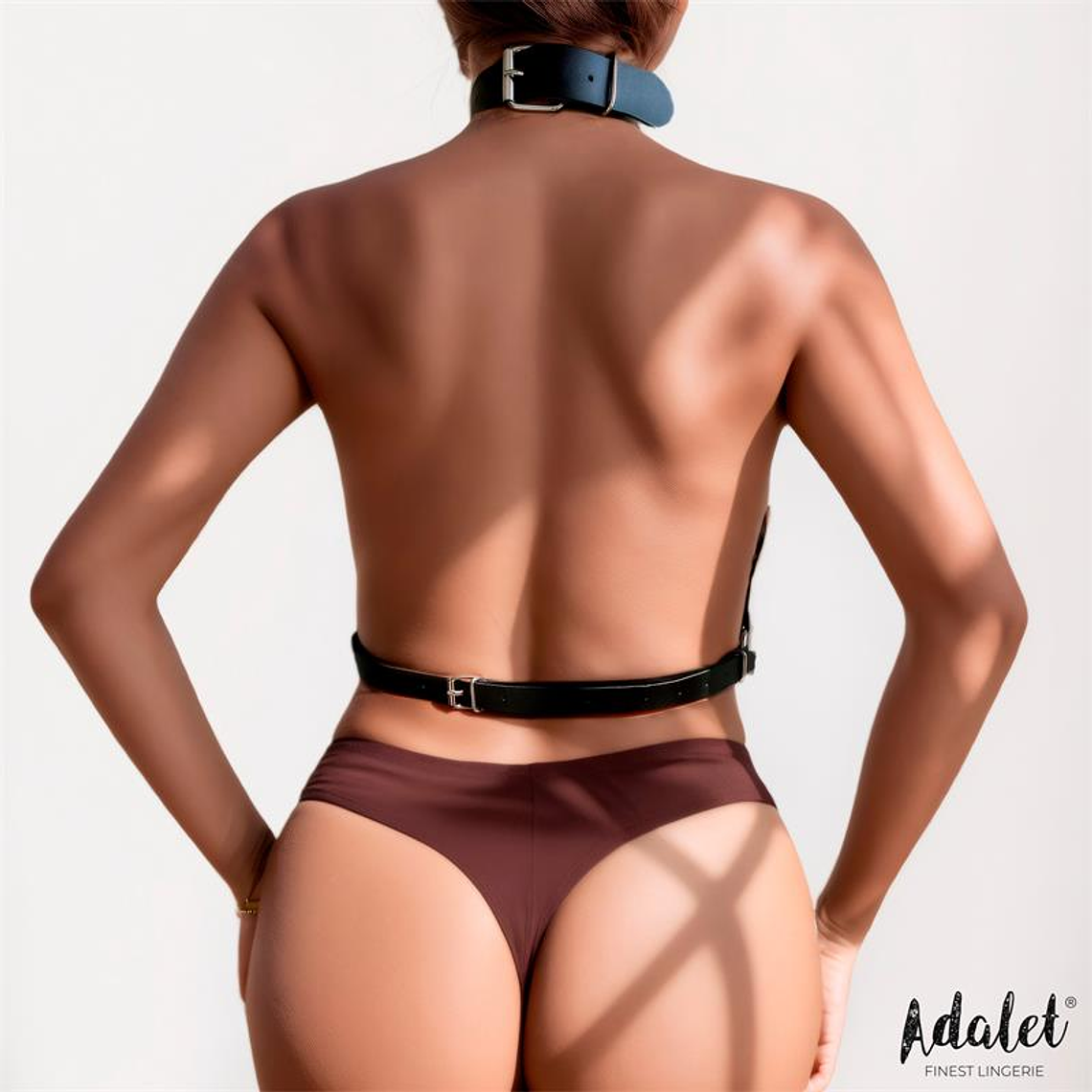 Samara Vegan Leather Chest Harness with Chain One size 3