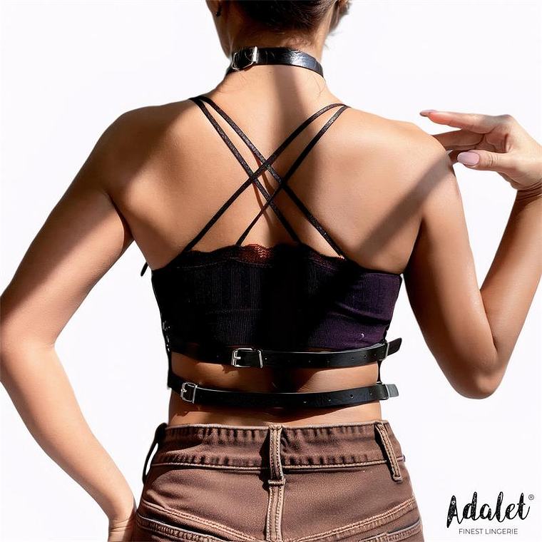 Elva Vegan Leather Chest Harness One size 2