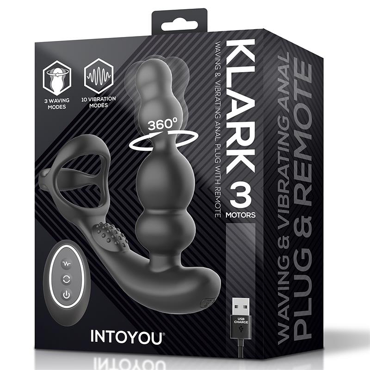 Klark Vibrating and Waving Butt Plug with Remote 2