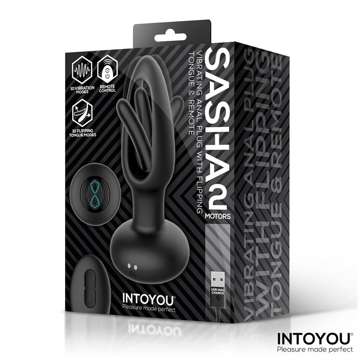 Sasha Vibrating Plug with Flipping Tongue and Remote Control 8