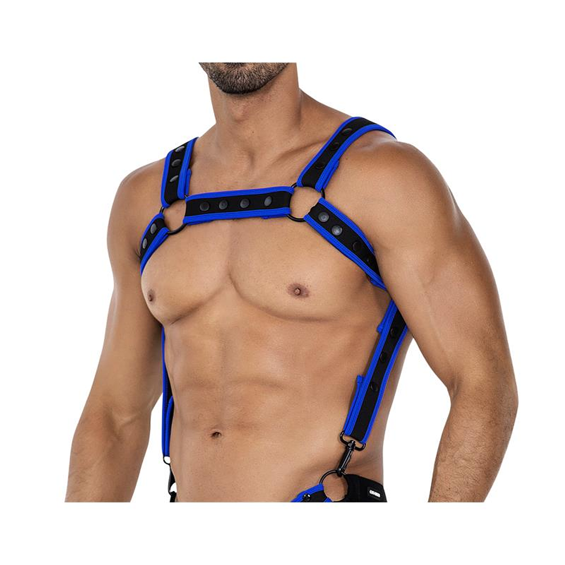 H4RNESS05 Chest Harness Neon Electric Blue One Size 1