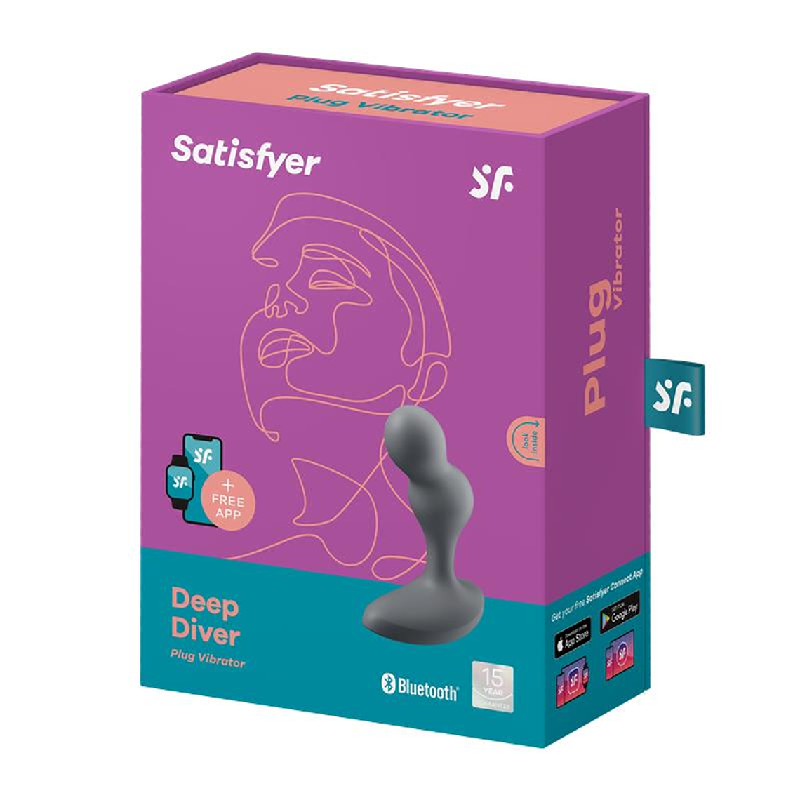 Deep Diver Butt Plug with Vibration Satisfyer Connect APP 7