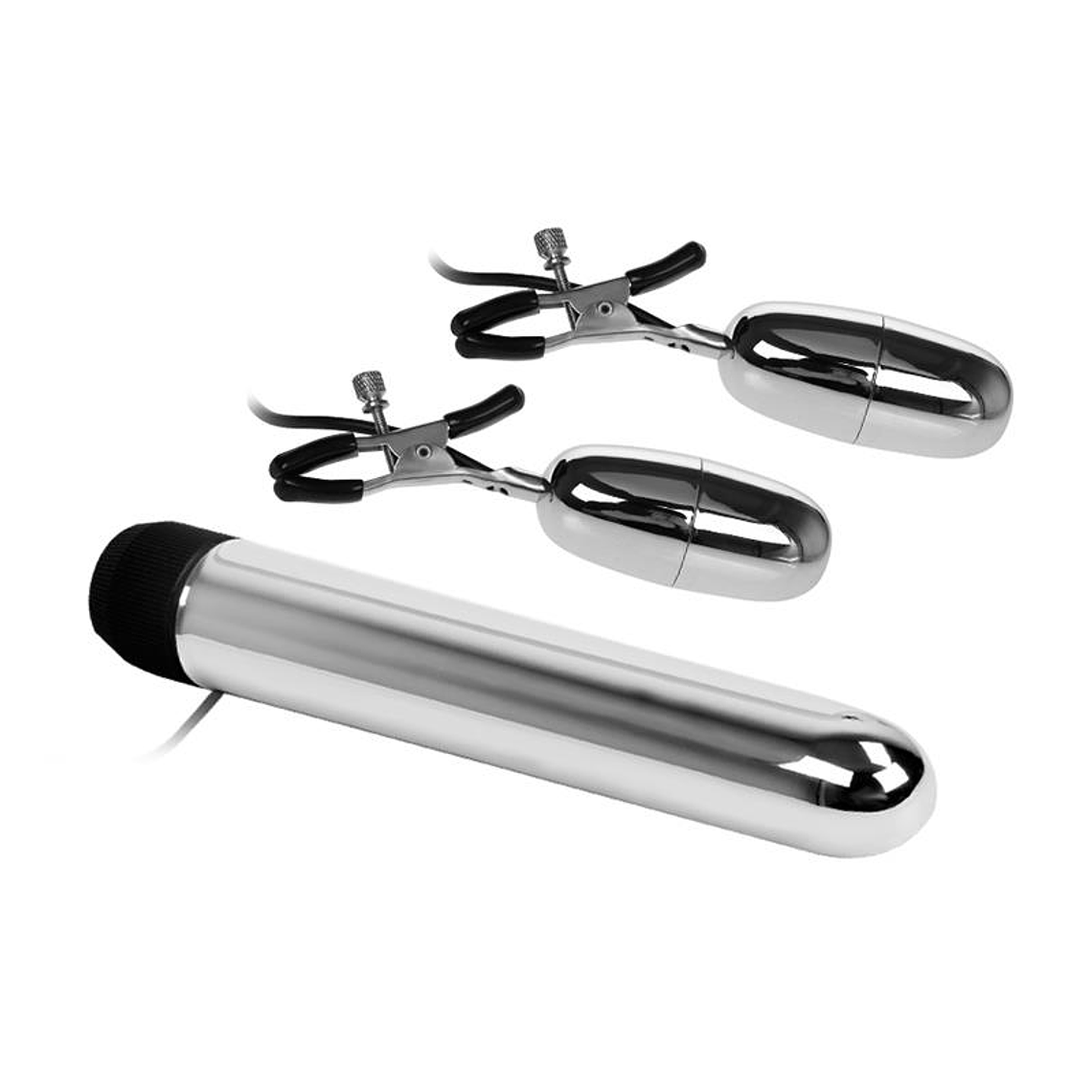 Baile Vibrating Bullet and Nipple Clamps with Vibration Set Turbo 2