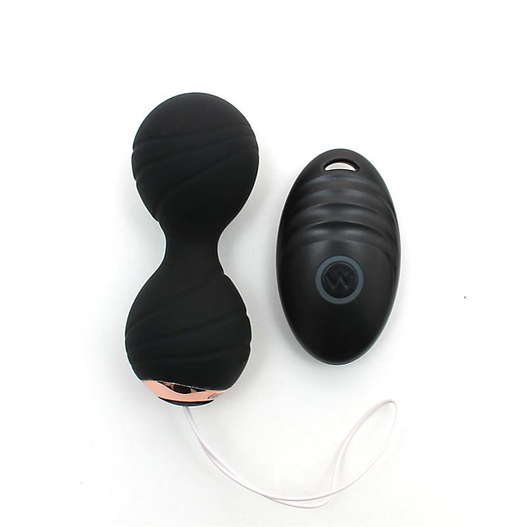Vibrating Kegel Balls with Remote Control Cannes Black 1