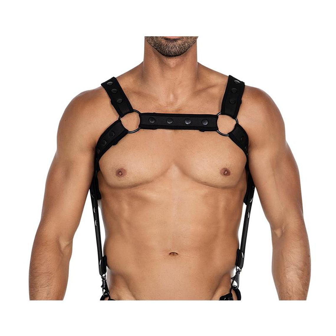 H4RNESS05 Chest Harness Neon Black One Size 3