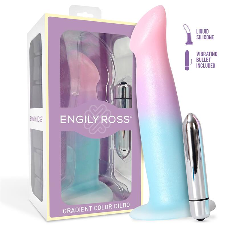 Dildo Dildo with Vibration and Suction Cup Gradient Colour 17 cm 1
