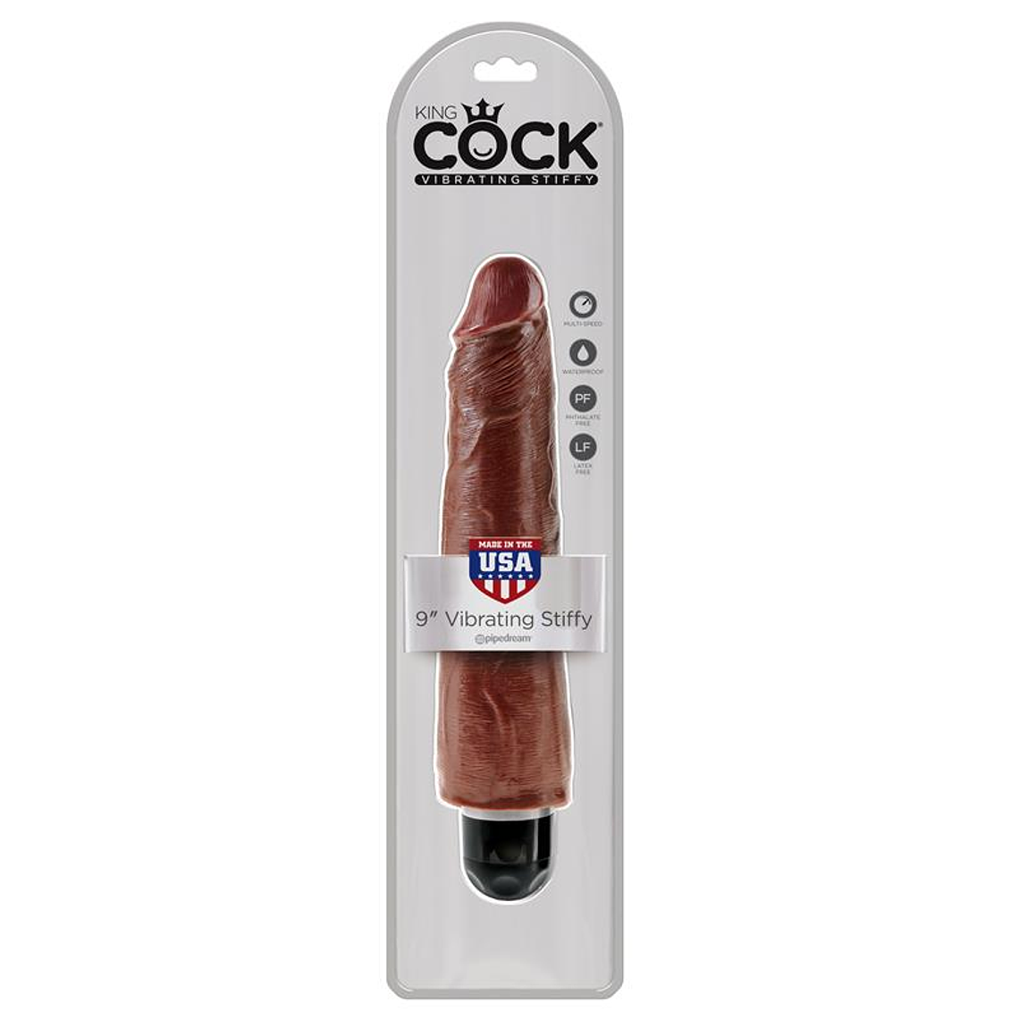 King Cock Vibrating Stiffy 9 - Brown 2