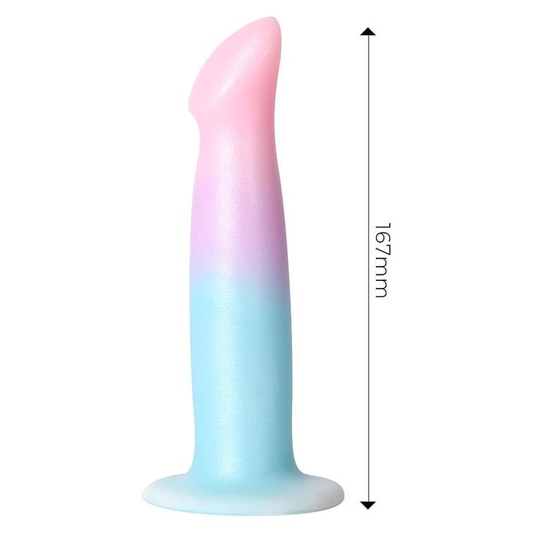 Dildo Dildo with Vibration and Suction Cup Gradient Colour 17 cm 5