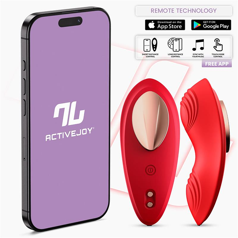Panty Vibrator with App Silicone Red 1