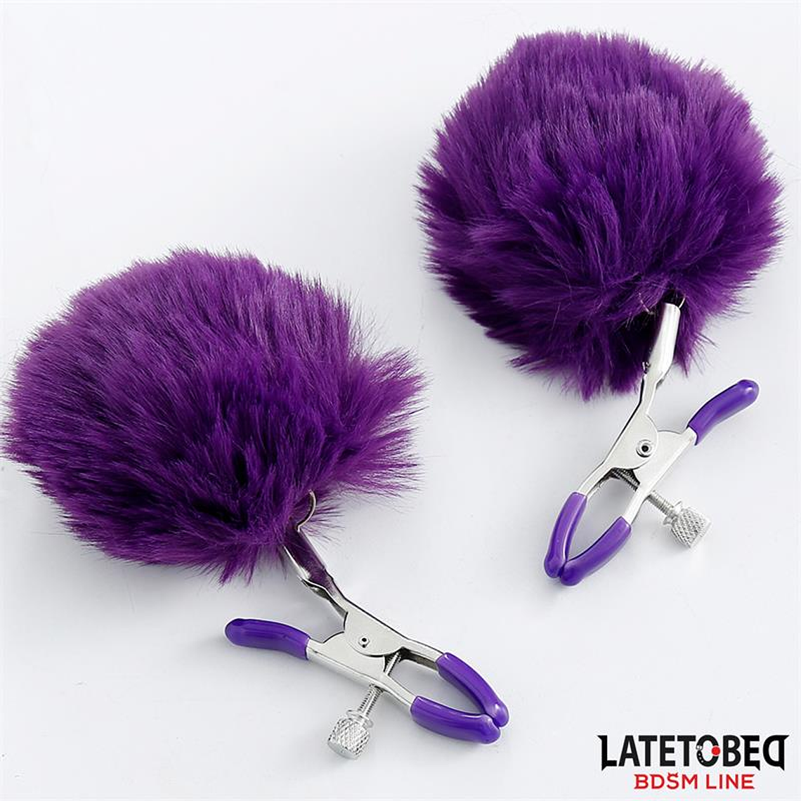 Nipple Clamps with Purple Fur 2