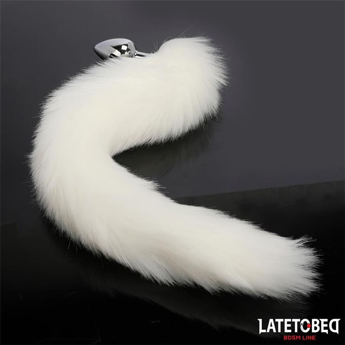 Anal plug with tail White 40 cm 5