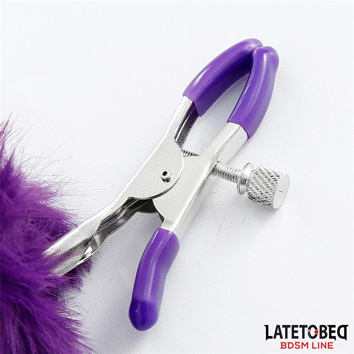 Nipple Clamps with Purple Fur 4