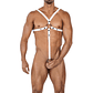 H4RNESS04 C-Ring Crossed Harness White One Size - Thumbnail 1
