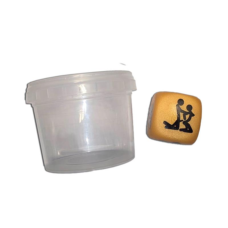 White Position Dice in a Plastic Jar for couples 1