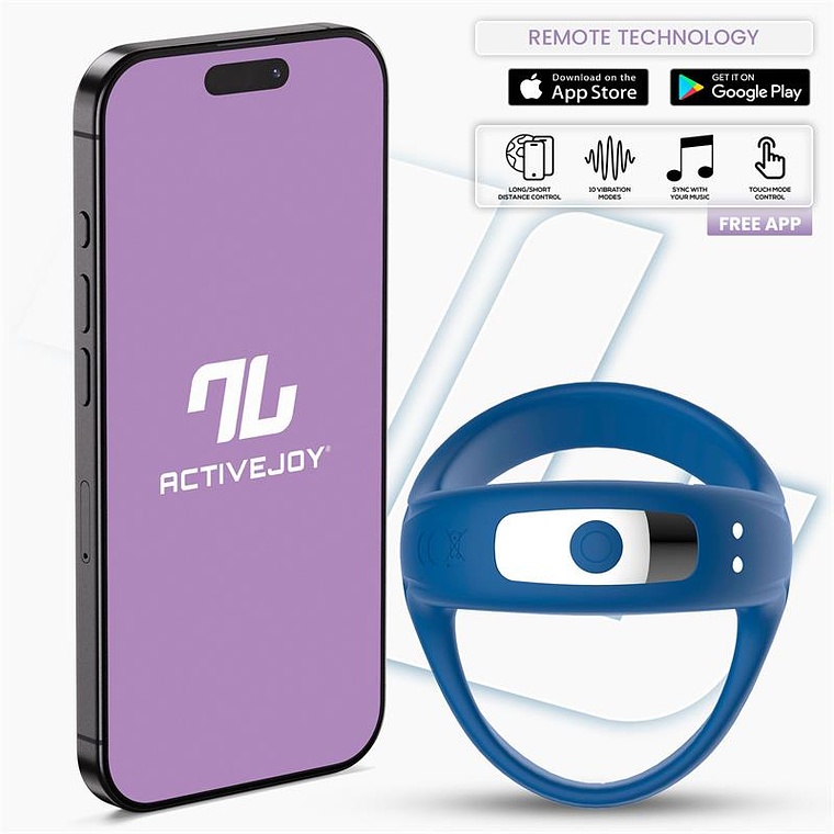 Rank Vibrating Ring with App Blue 1