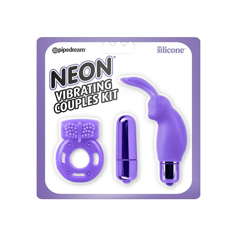 Neon Vibrating Couples Kit Purple 1