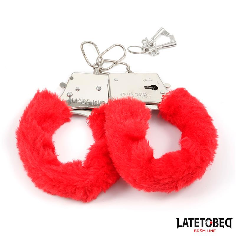 Furry Metal Cuff Red 1