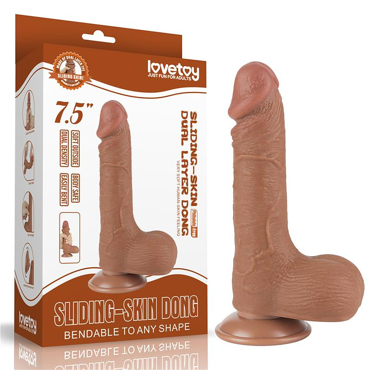 Dildo Sliding Skin 7.5 Brown 12