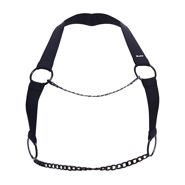 Black Chain Chest Harness 3