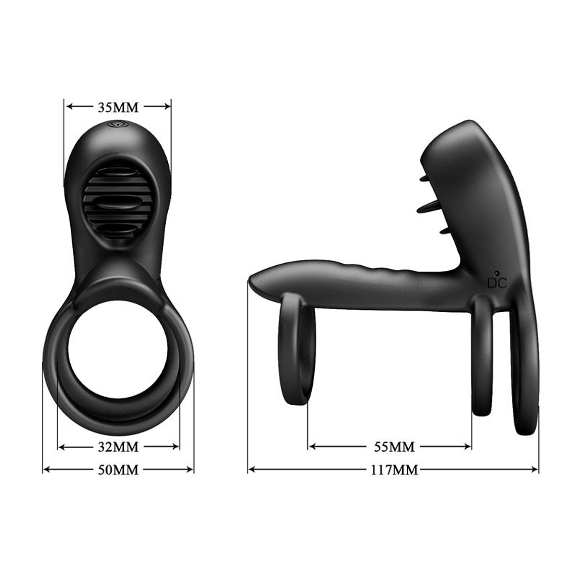 Jammy Triple Vibrating Penis Ring USB 9
