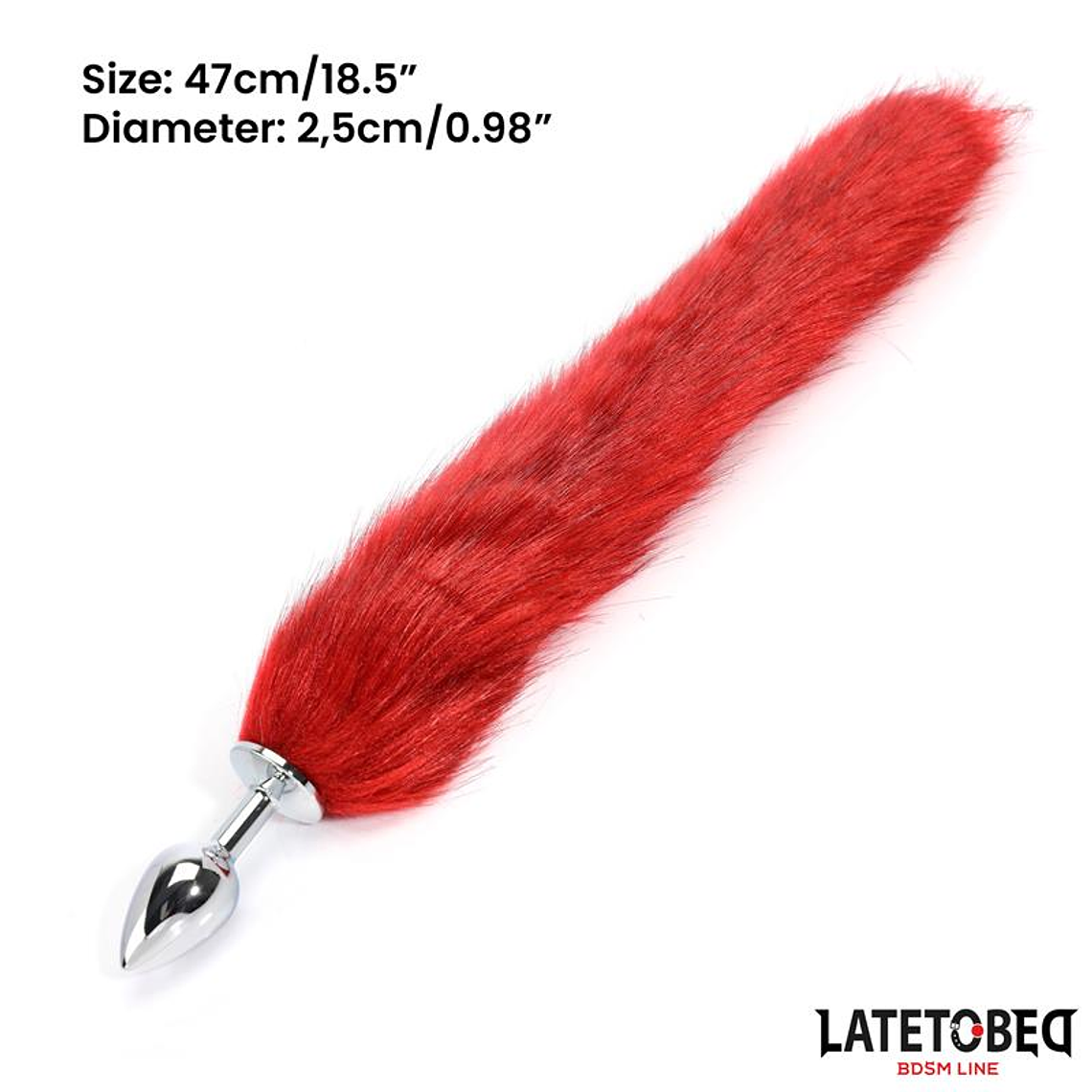 Anal plug with tail Dark Red 40 cm 11