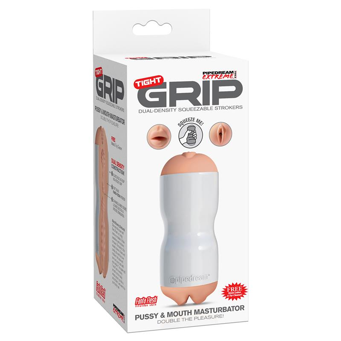 Pipedream Extreme Toyz Tight Grip Pussy & Mouth Masturbator White 2