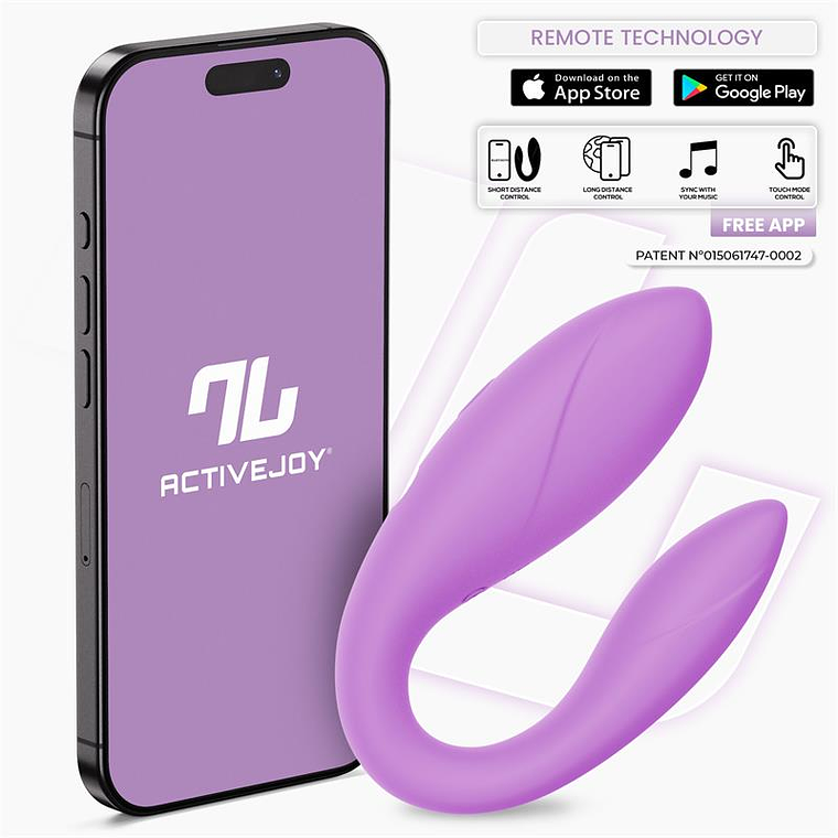 Couple Toy with App Flexible Silicone Lavender 1