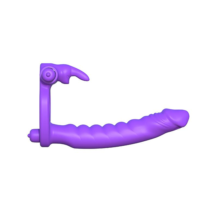Fantasy C-Ringz Silicone Double Penetrator Rabbit Purple 4