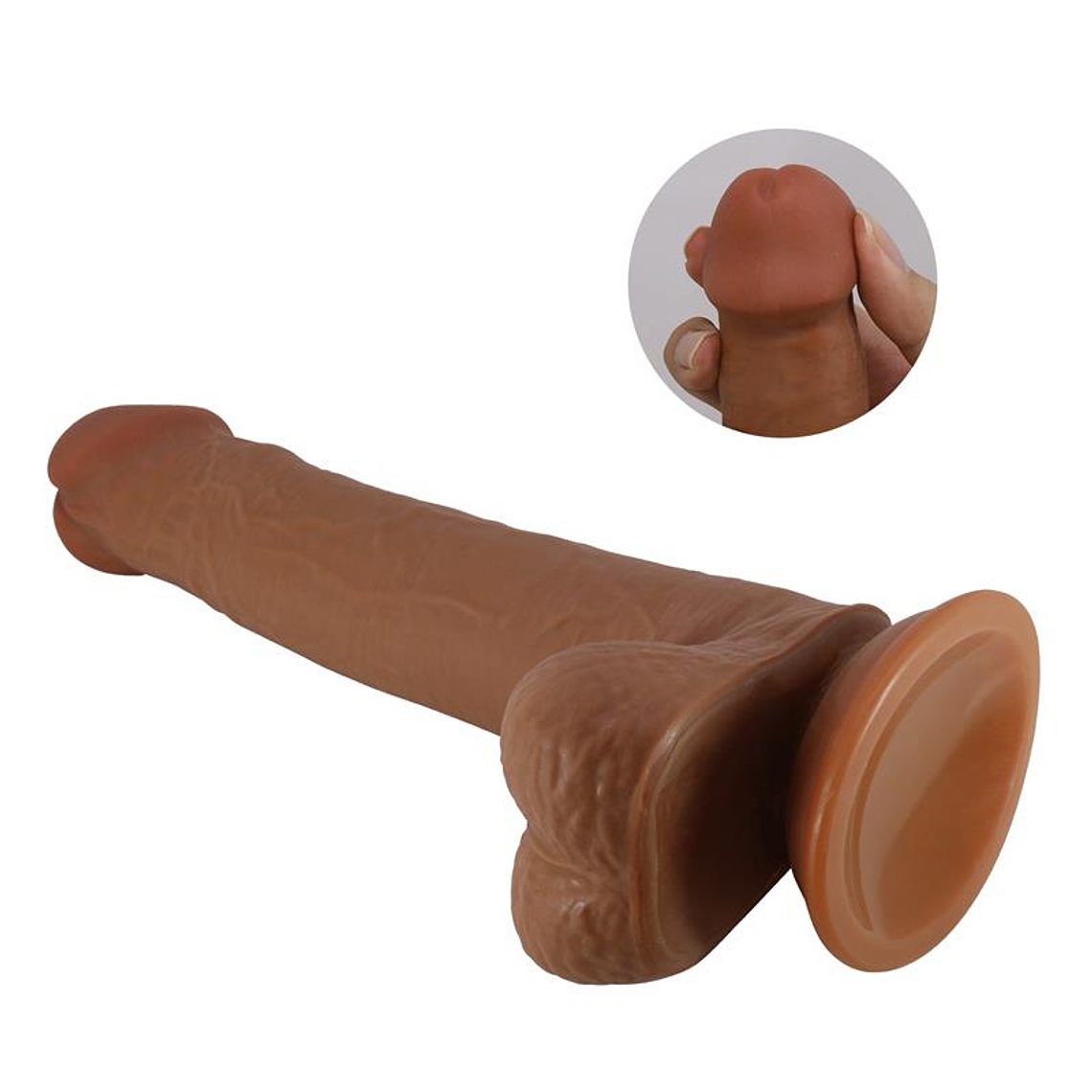 Tallen Dildo wirh Retractil-Sliding Skin Tan 22 cm 7