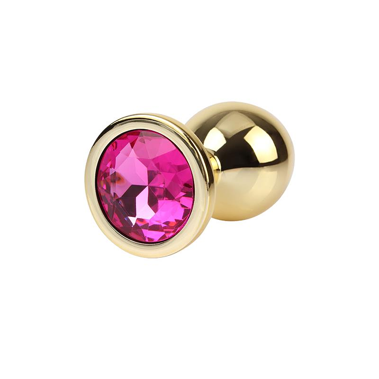 Rosy Gem Golden Anal Plug with Jewel Size M 4