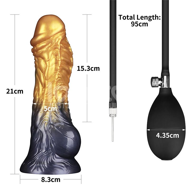 Dual Density Silicone Inflatable Dildo 8 19