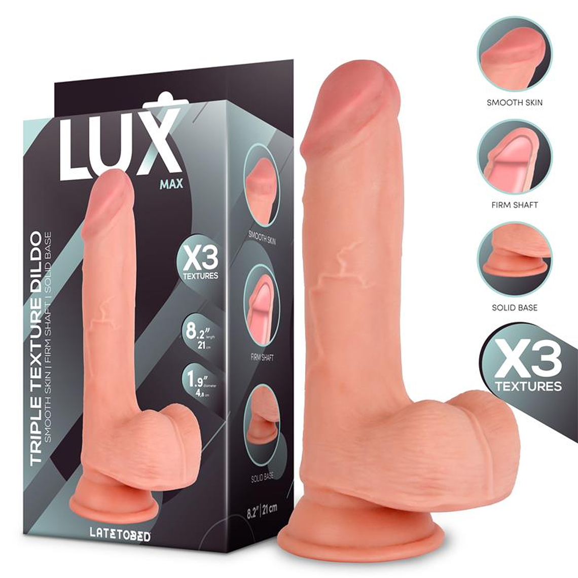Max Triple Density Dildo with Balls 8.2 1