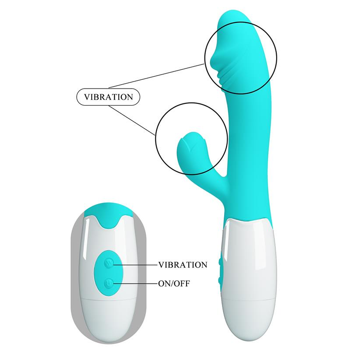 Vibrator Snappy 30 functions Blue 8