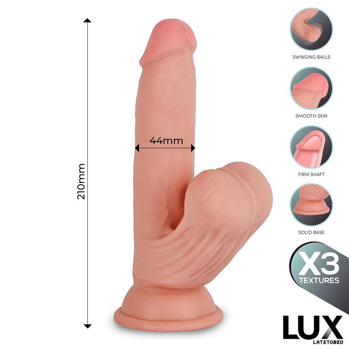 Paul Triple Density Dildo with Swinging Balls 8.2 6