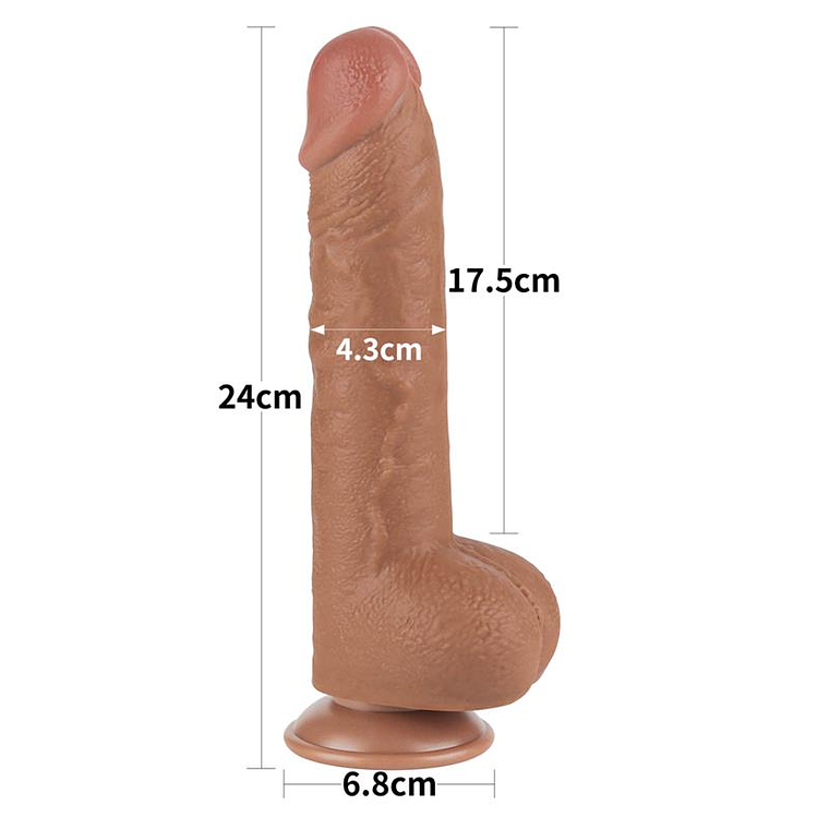 Dildo Sliding Skin 9.5 Brown 10