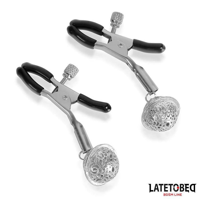 Nipple Clamps with Bell Silver and Black 2