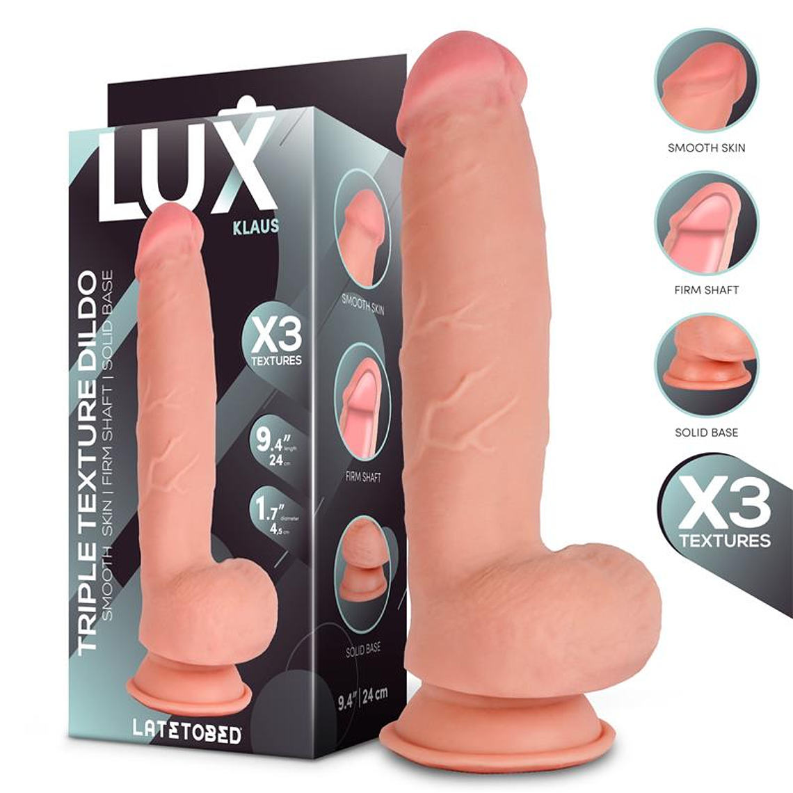 Klaus Triple Density Dildo with Balls 9.4 1