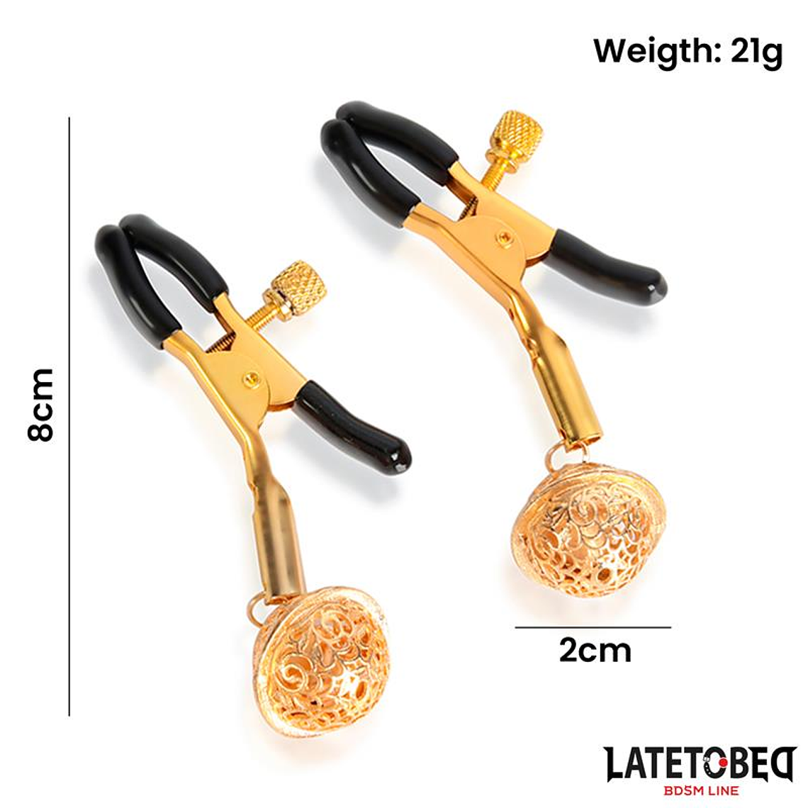 Nipple Clamps with Bell Black and Gold 4