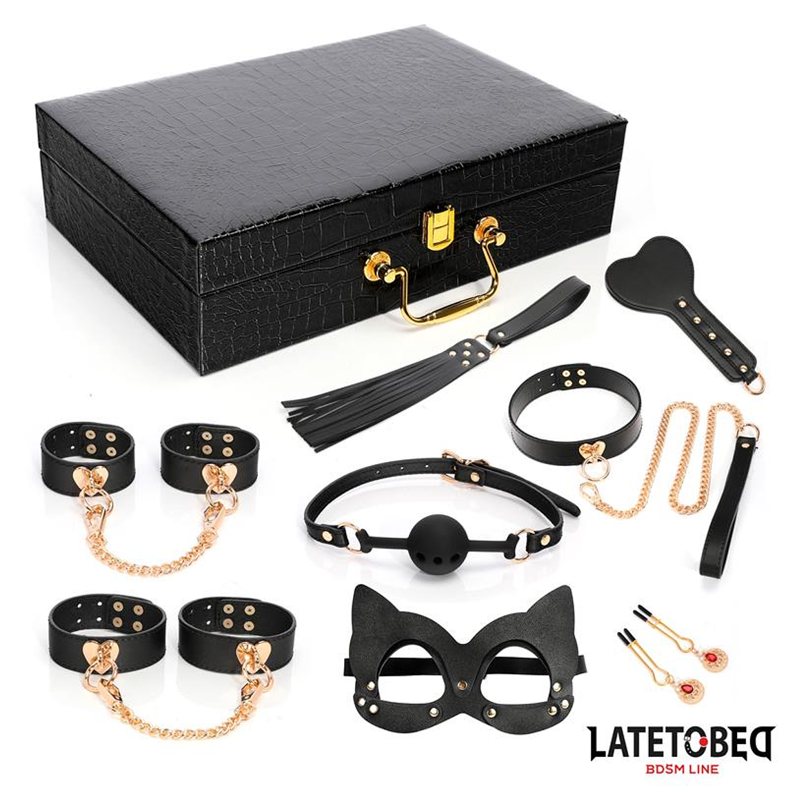 8 Piece Leather Bondage Kit with Storage Case 1