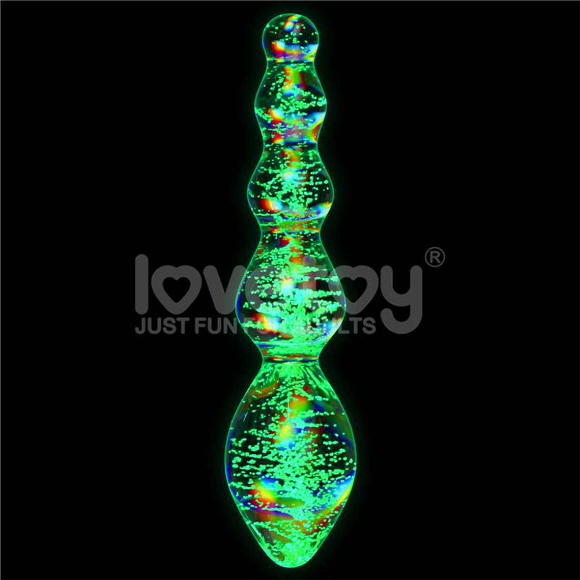 Glow in the Dark Glass Dildo Dark Twilight Gleam Tantalizing Orbs 2