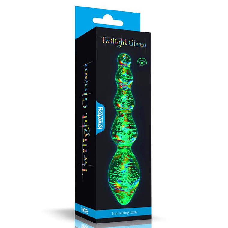 Glow in the Dark Glass Dildo Dark Twilight Gleam Tantalizing Orbs 3