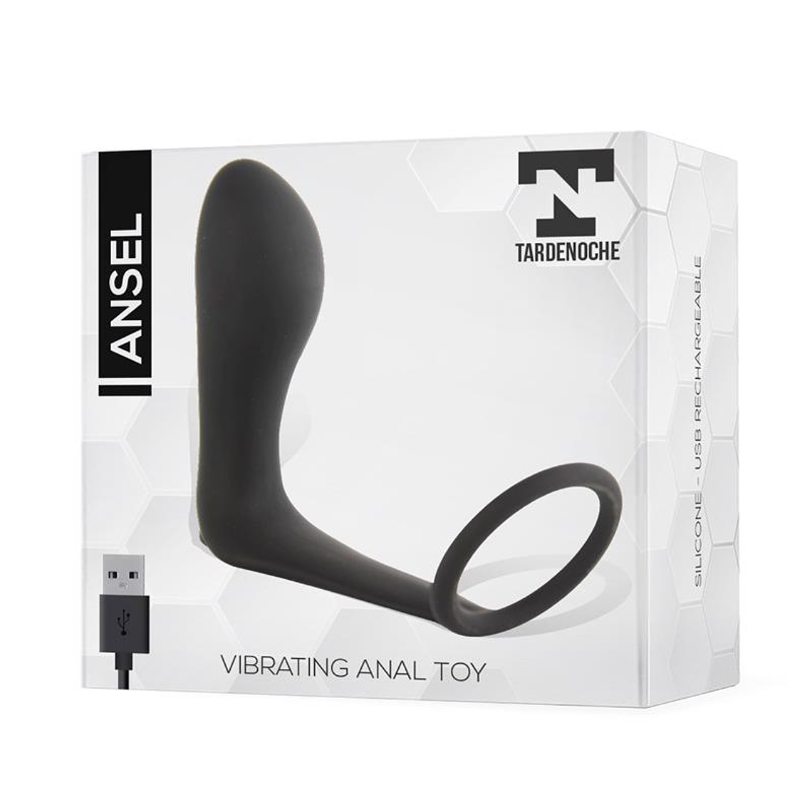 Ansel Anal Plug with Vibration and Cock Ring USB Silicone 4