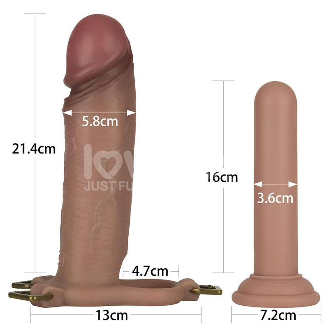 Ingen Adjustable Strap On with Hollow Dildo 9 Enhanced Set L/XL/2XL 26