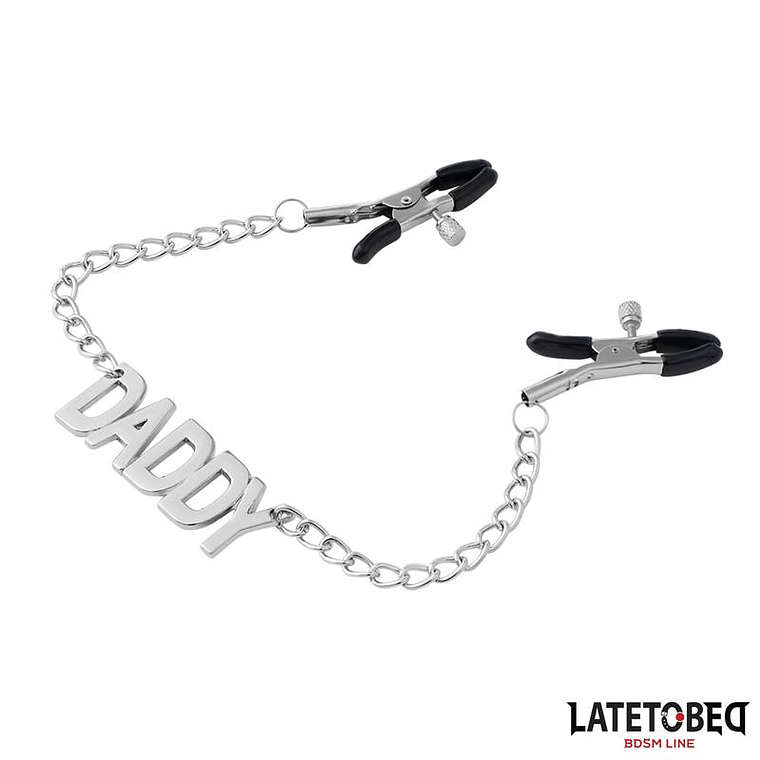 Nipple Clamps with Daddy Word Pendant 1