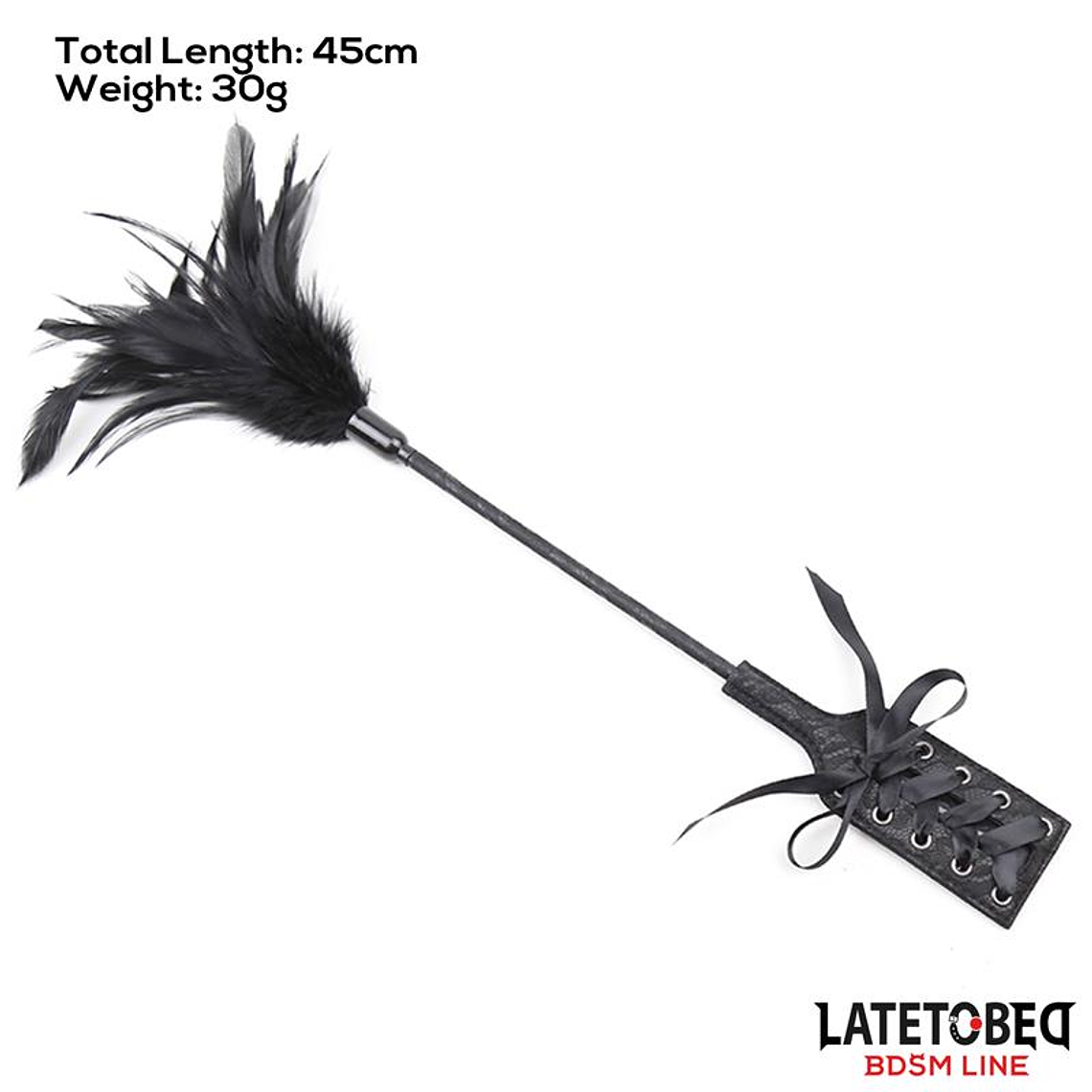 Multi Feathers Tickler and Lace Ribbon Paddle Comb 8